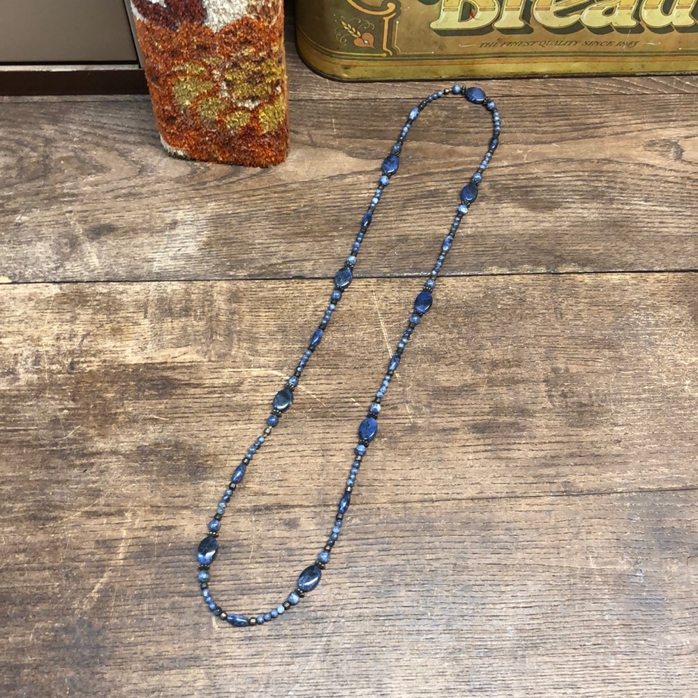 Vintage Necklace Beads Blue Cobalt